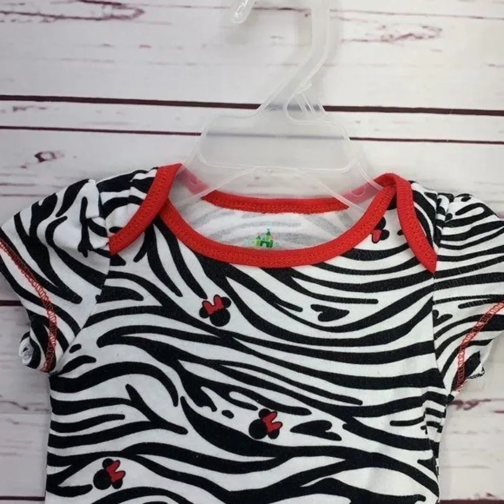 Baby Disney 0-3‎ Months zebra Minnie Mouse bodysuit